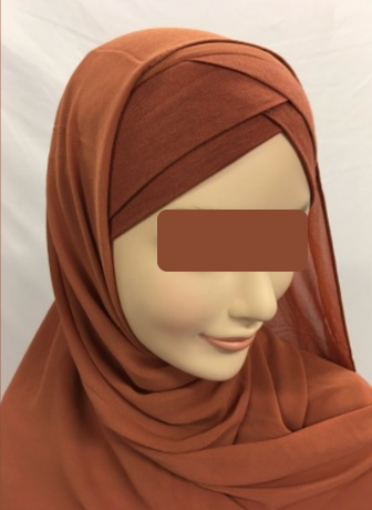 Hijab bonnet croisé et châle mousseline