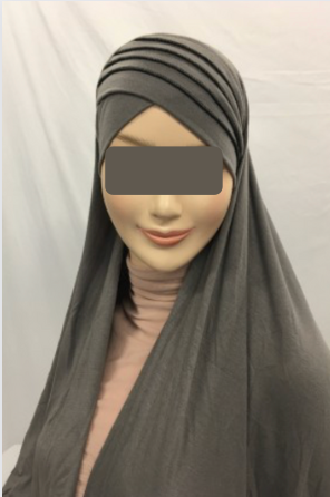 Hijab bonnet croisé rayé en viscose