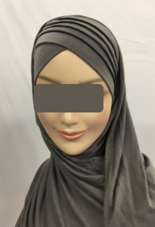 Hijab bonnet croisé rayé en viscose