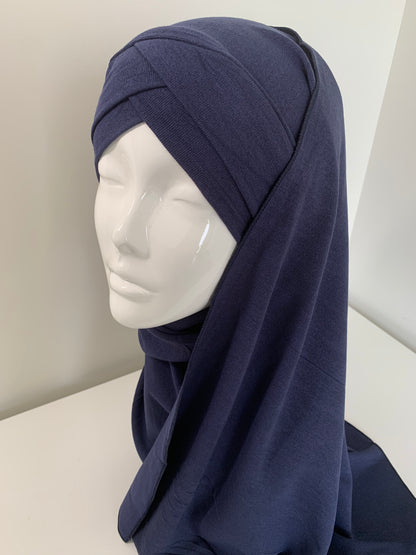 Hijab croisé tout en maille